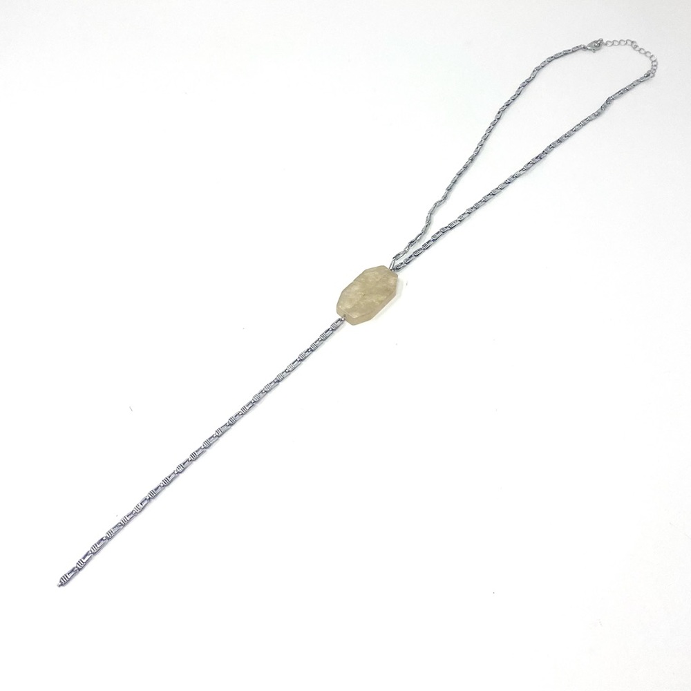 New Free People Bolo Silver Stone Necklace Western